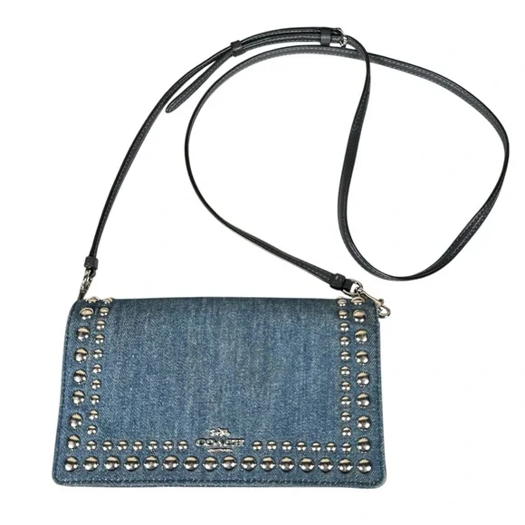 COACH Anna Foldover Clutch Crossbody with Rivets - Picture 8 of 15